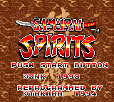 Samurai Spirits title screen for Sega Game Gear